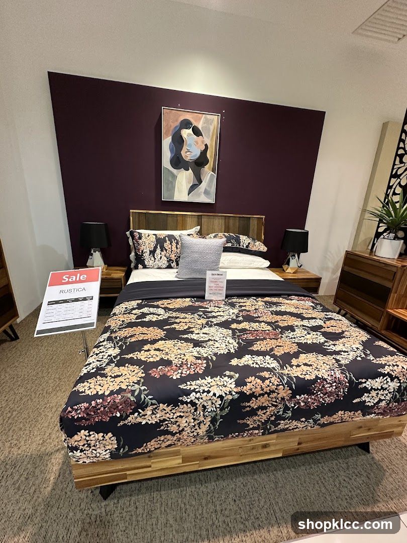 Bedroom Display with Floral Bedding