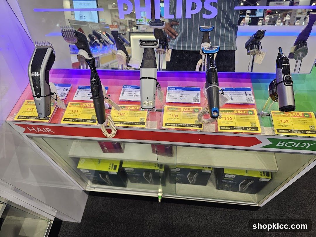 Philips personal grooming products display