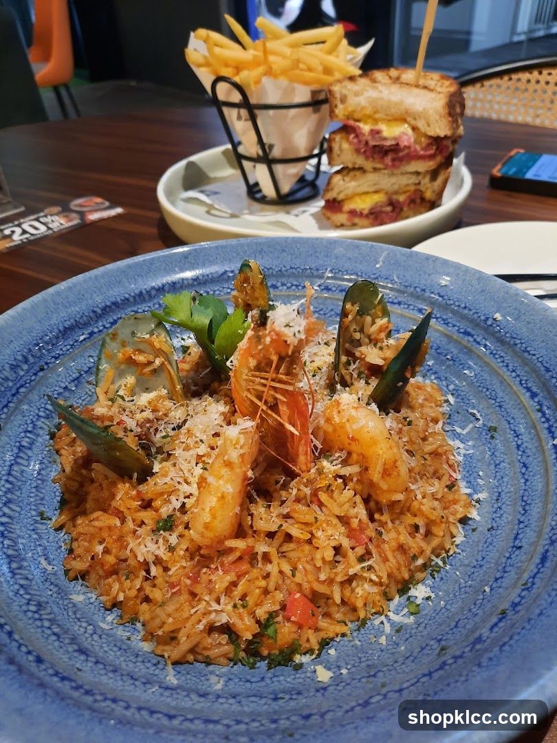 Seafood Risotto and Sandwich
