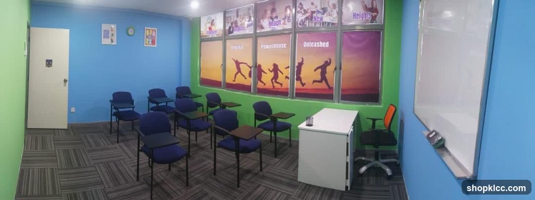 Classroom Interior with Posters and Seating