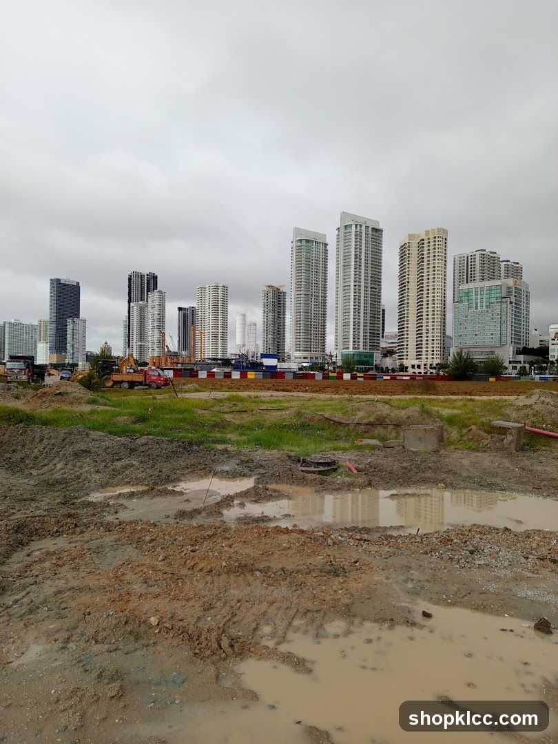 Construction Site with City Skyline