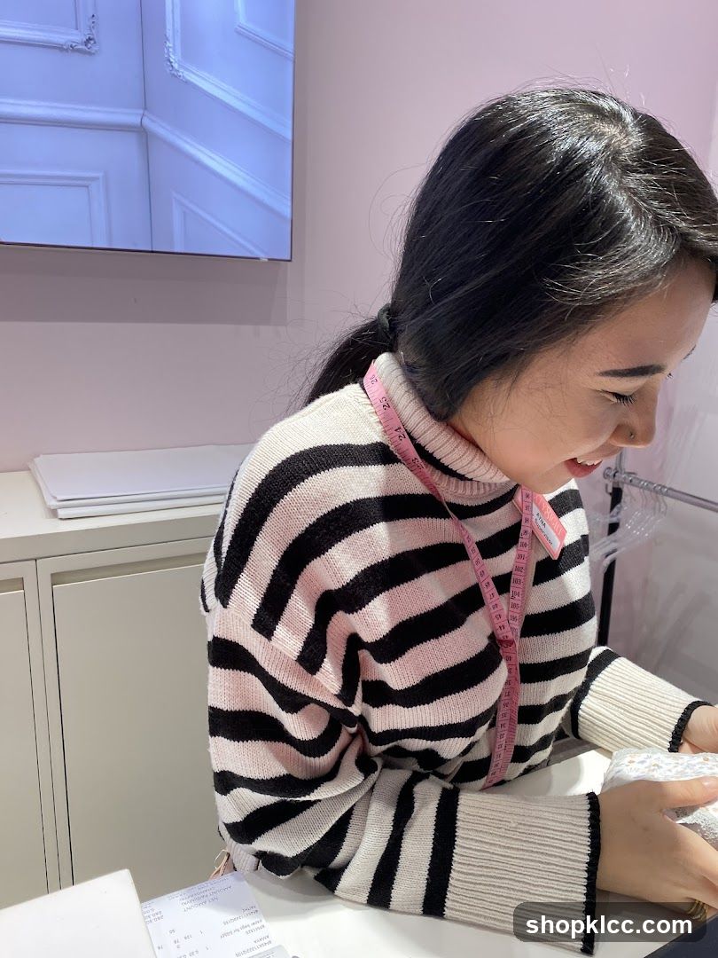 Woman working at a counter