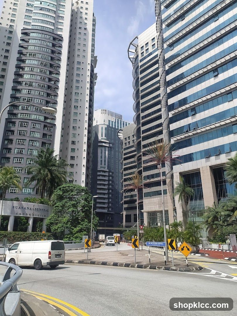 Cityscape with Modern Buildings and Roadway