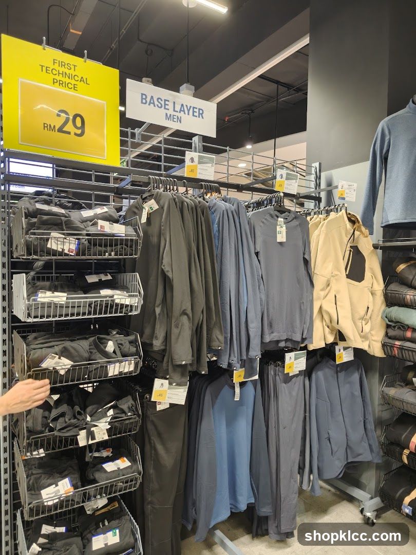 Men's Base Layer Clothing Display