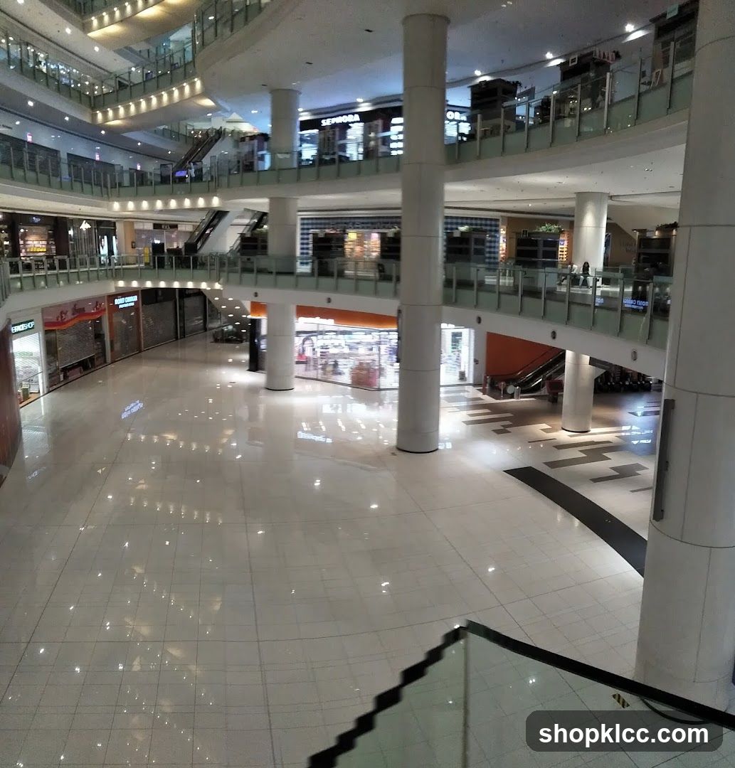 Interior of a multi-level shopping mall
