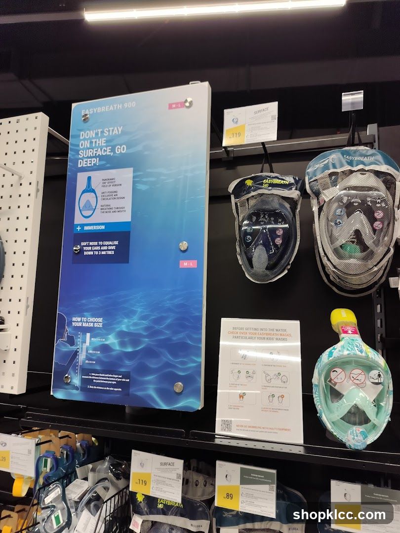 Snorkeling Masks Display