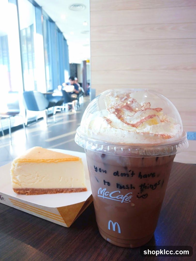 McCafé Drink and Cheesecake