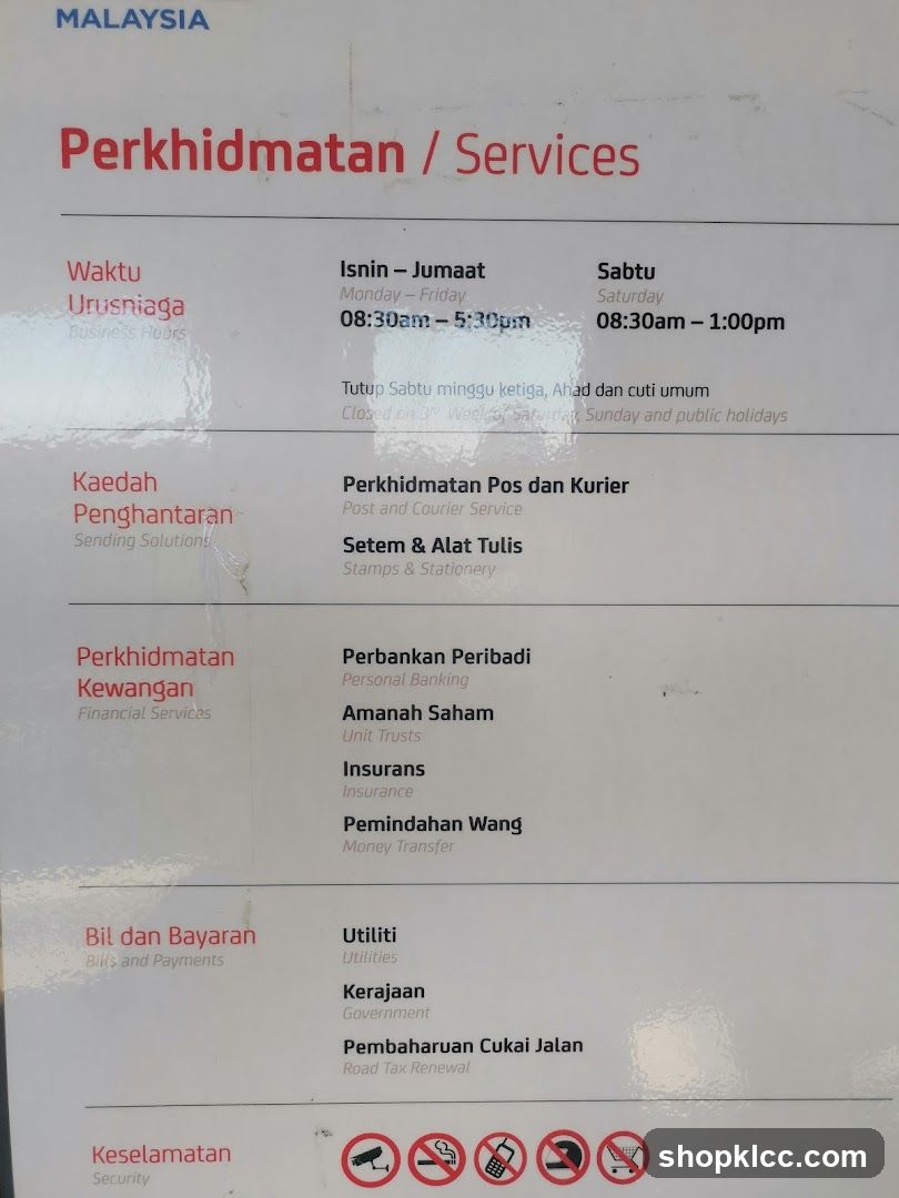 Perkhidmatan / Services Signage