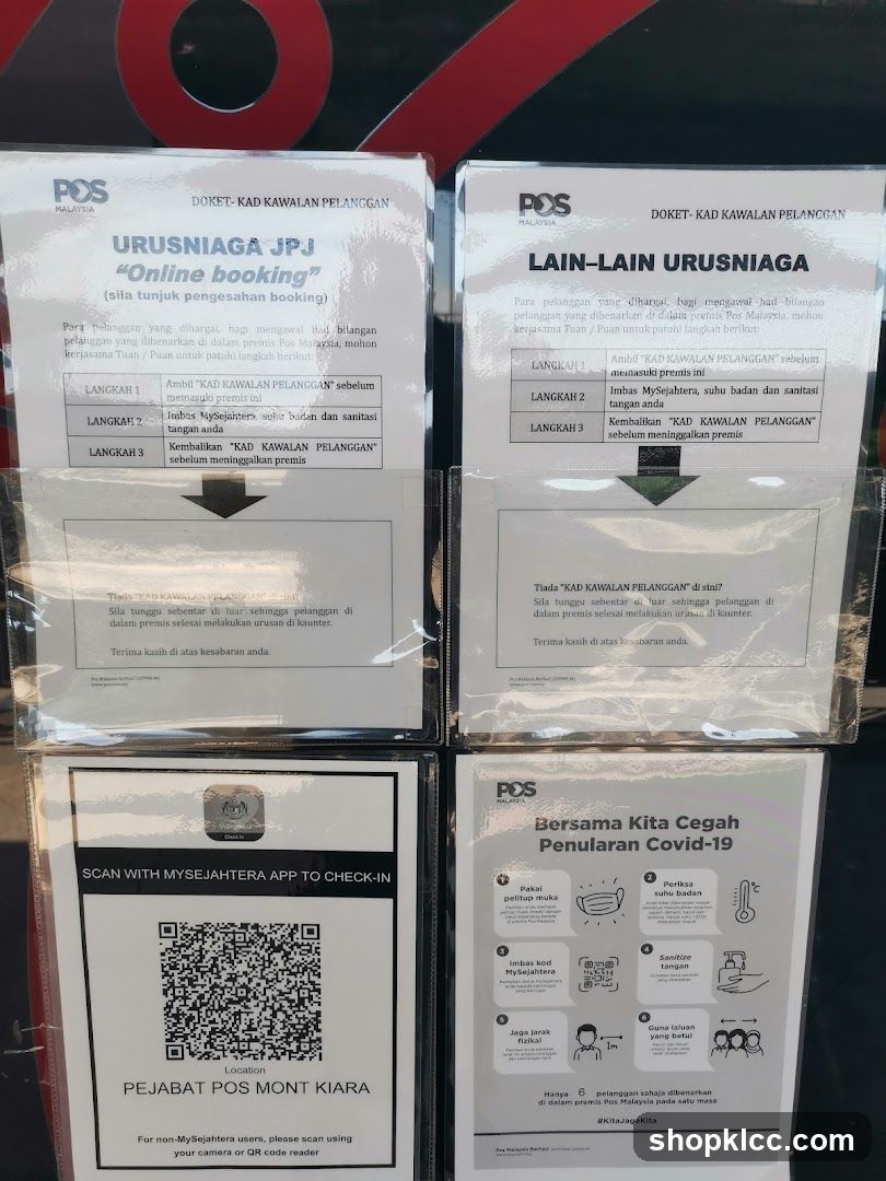 POS Malaysia Check-in and Safety Instructions