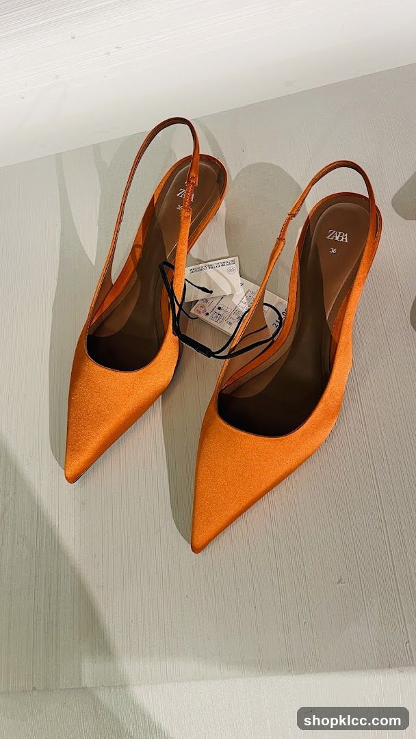 Orange Slingback Heels