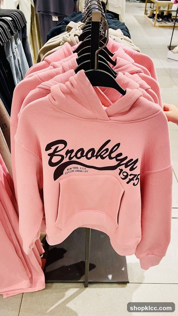 Pink Hoodie with Brooklyn Graphic