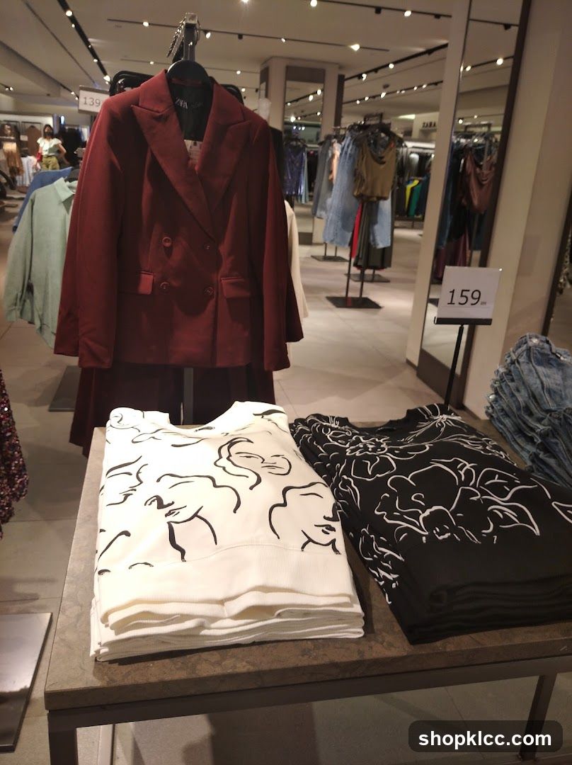 Clothing display in a store