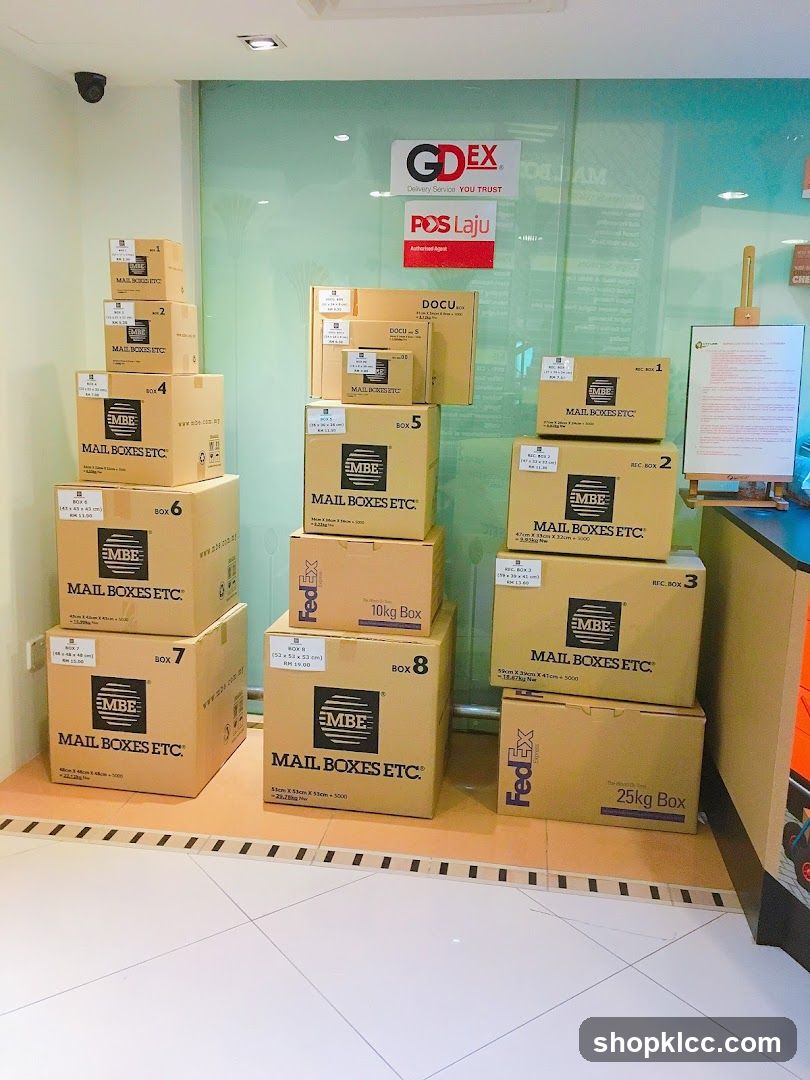 Mail Boxes Etc. Storefront with Packages