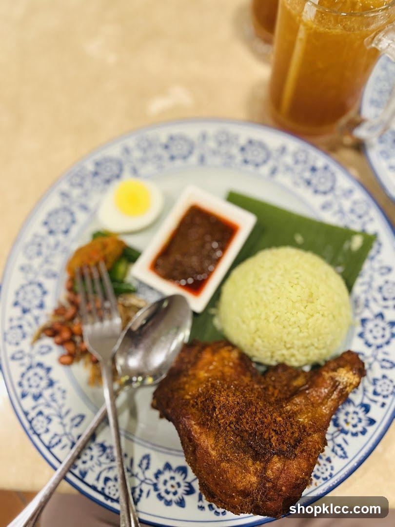 Nasi Lemak with Fried Chicken
