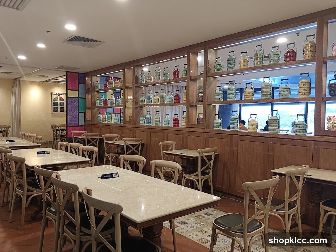 Restaurant Interior with Decorative Tiffin Carriers