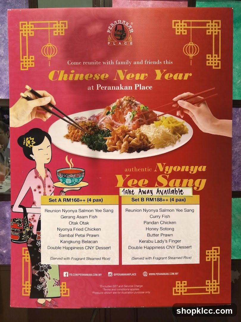 Chinese New Year Yee Sang Menu