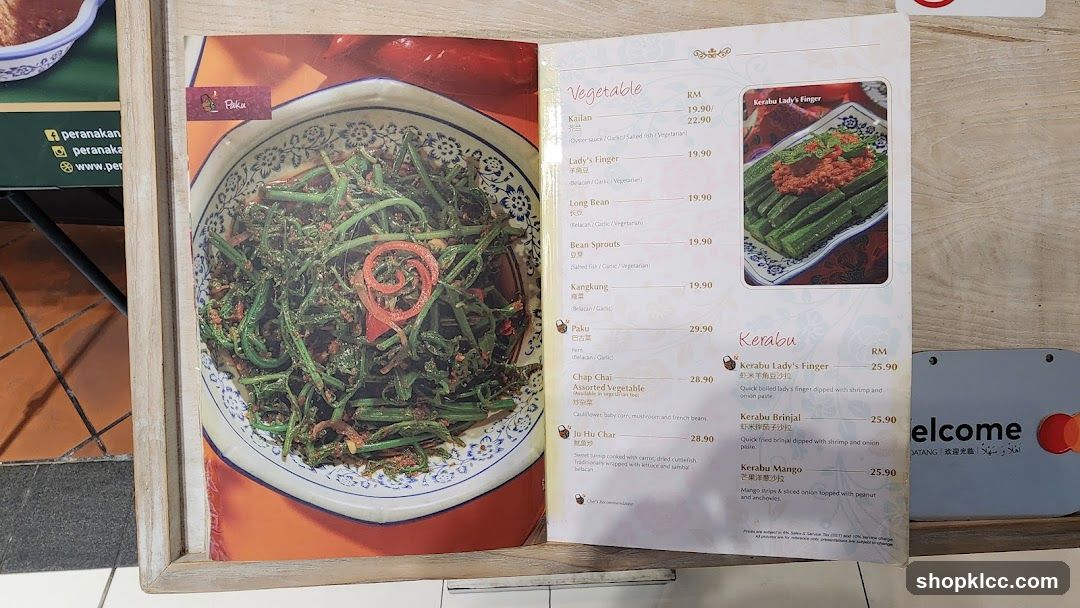 Vegetable and Kerabu Menu