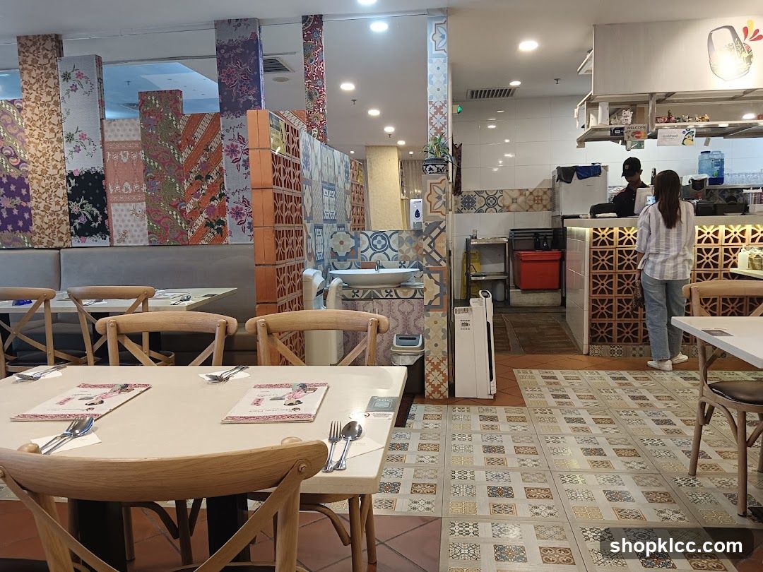 Restaurant Interior with Decorative Walls and Seating