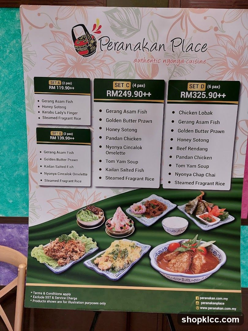 Peranakan Place Menu