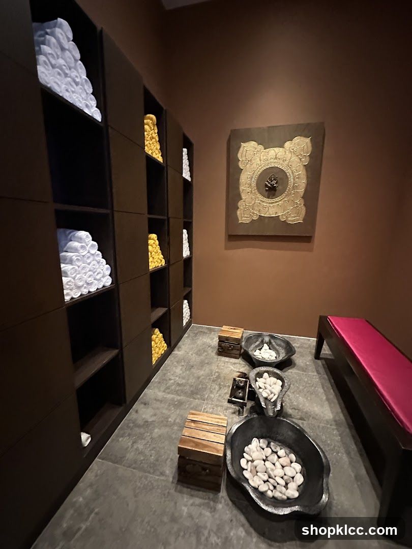 Spa Room with Towels and Foot Baths