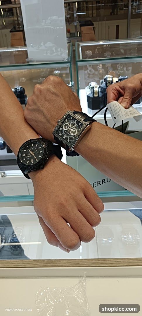 Two watches on display