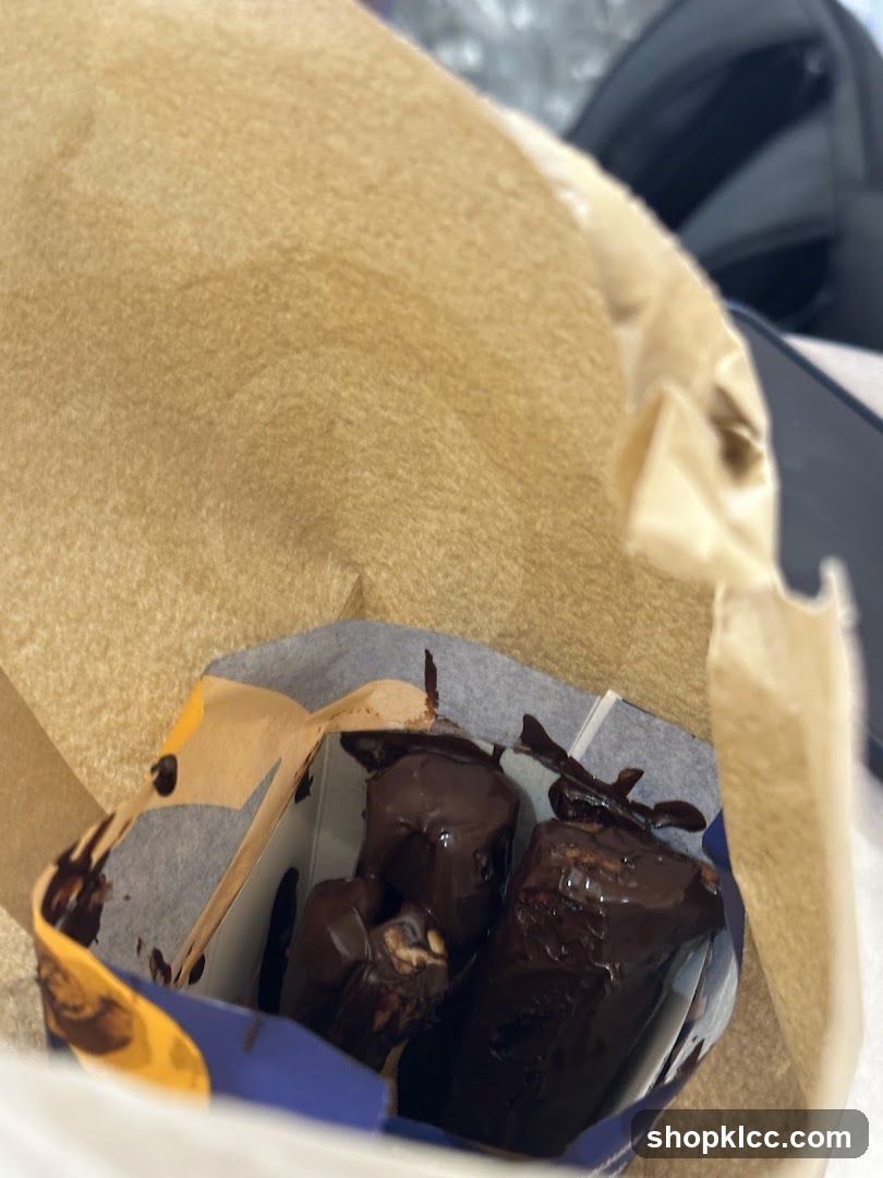 Chocolate-covered pastries in a bag