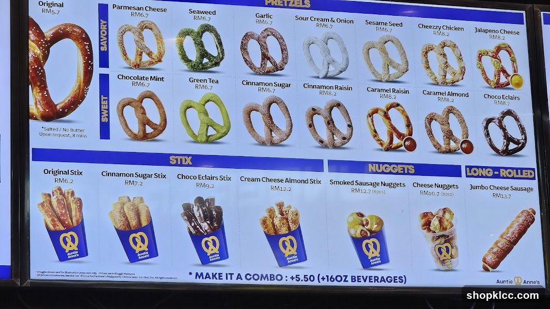 Auntie Anne's Pretzels Menu