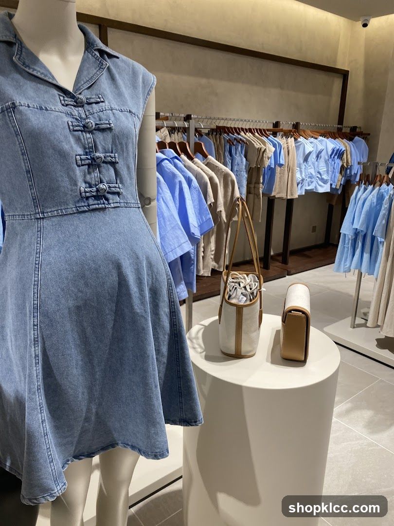 Denim Dress and Handbags Display