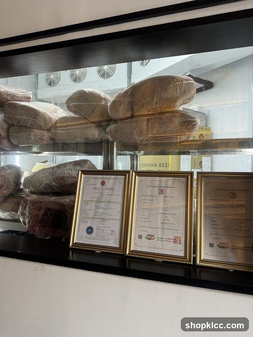 Meat Display with Certifications