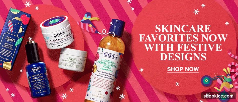 Kiehl's Skincare Favorites with Festive Designs