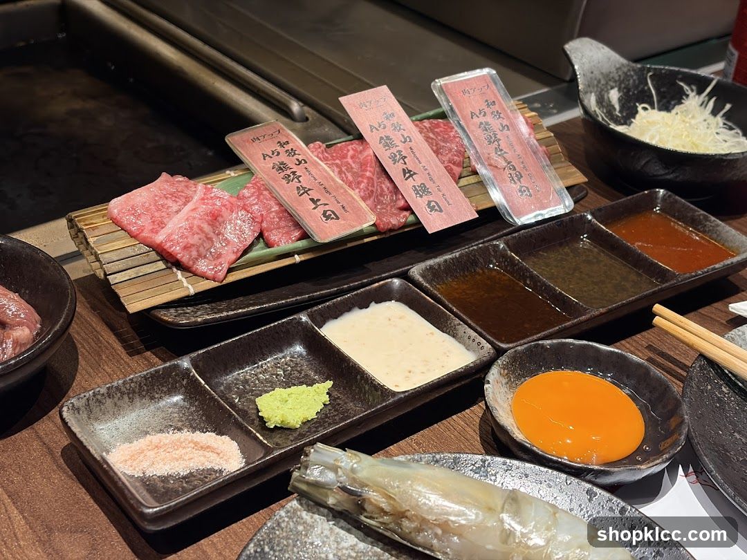 Assortment of Meats and Dipping Sauces