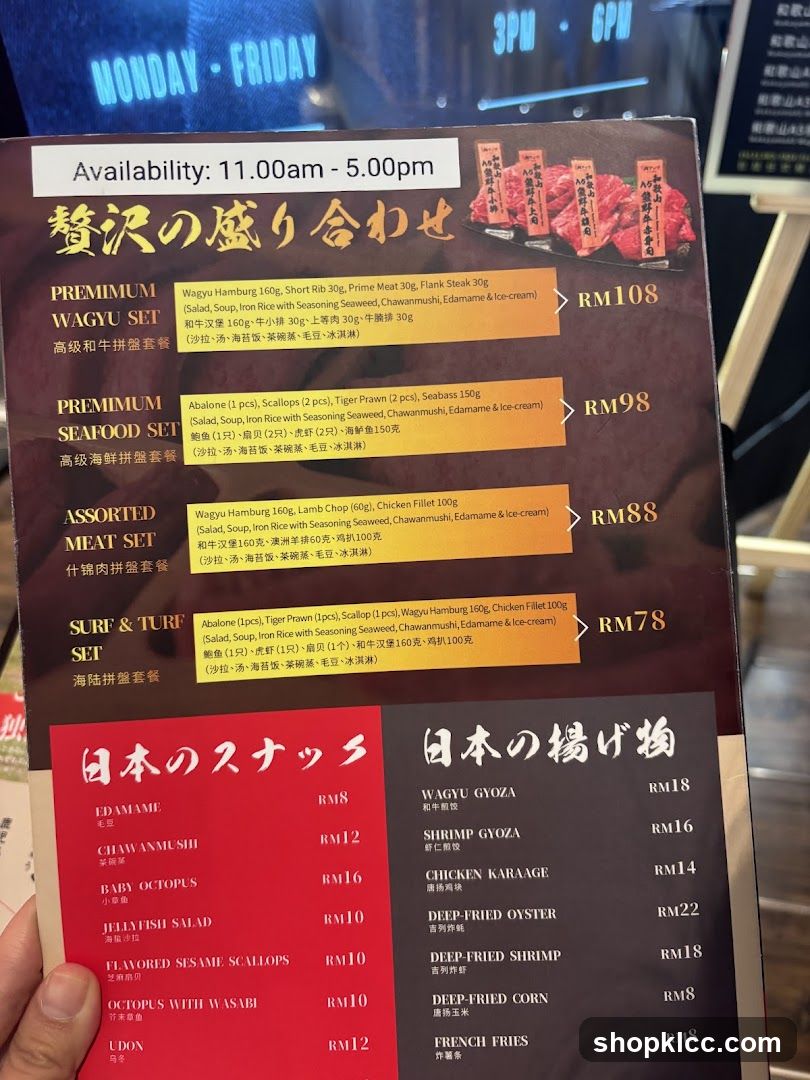 Japanese Set Menu