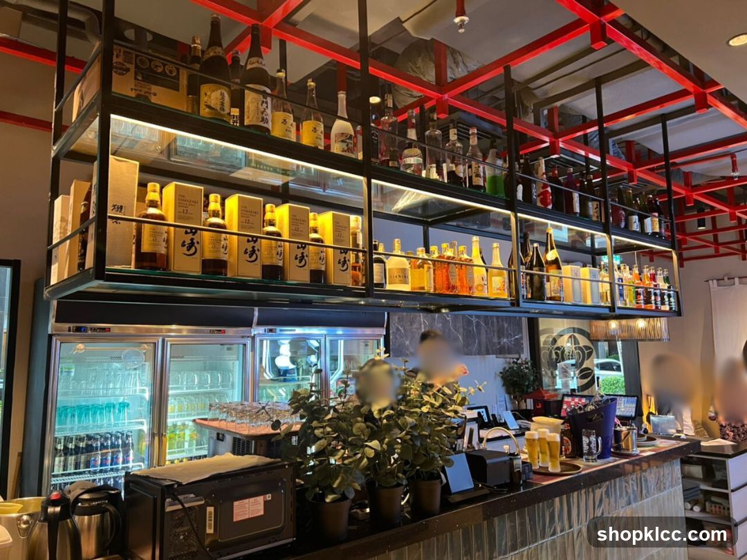 Bar Interior with Shelves of Bottles