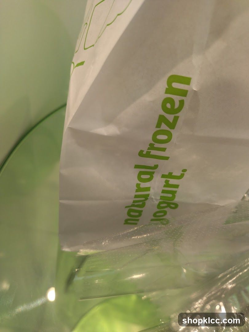 Bag with "natural frozen yogurt" text