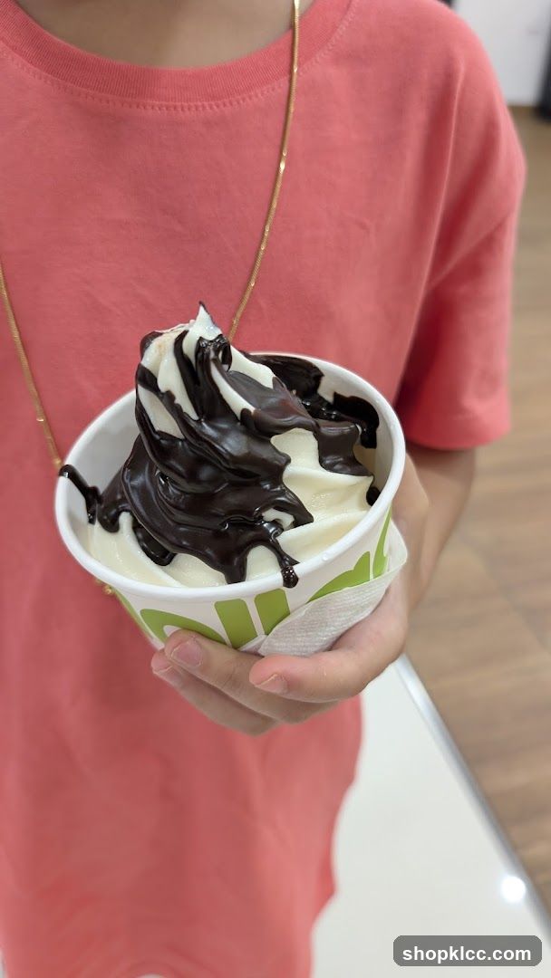 Soft Serve Ice Cream with Chocolate Drizzle