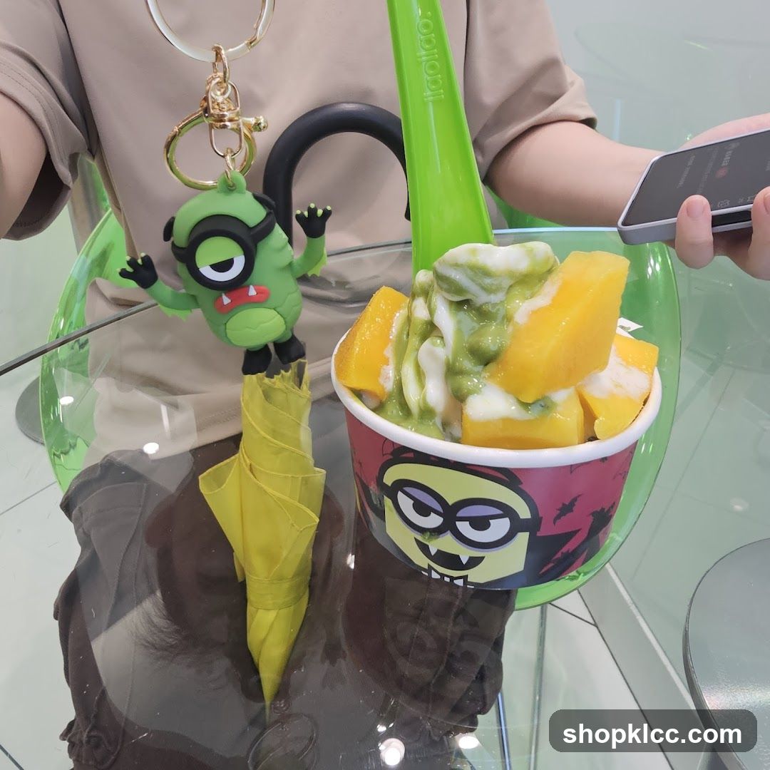 Dessert with Minion-themed cup