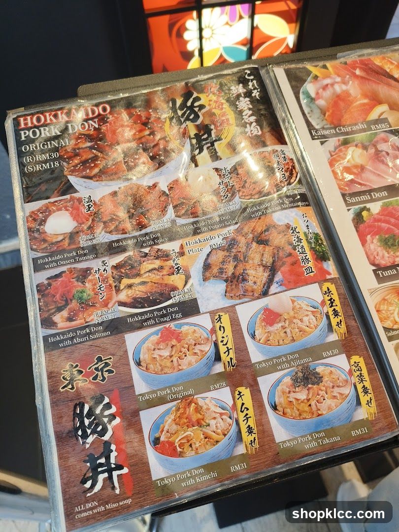 Hokkaido Pork Don Menu