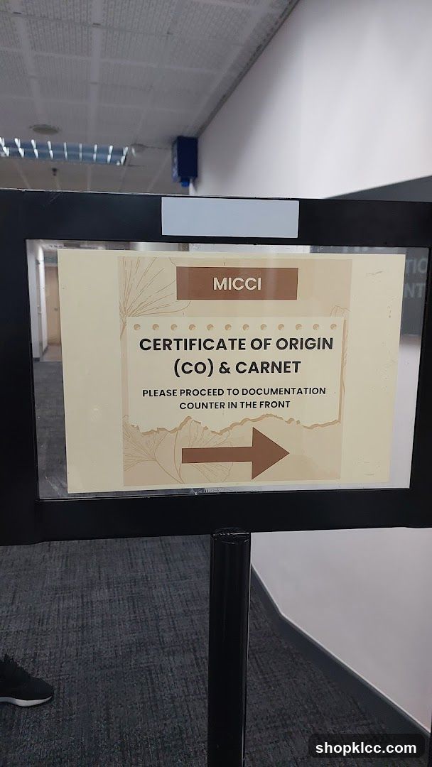 MICCI Certificate of Origin and Carnet Sign