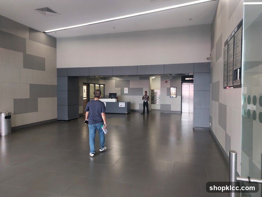 Building Lobby with Directory and Elevator