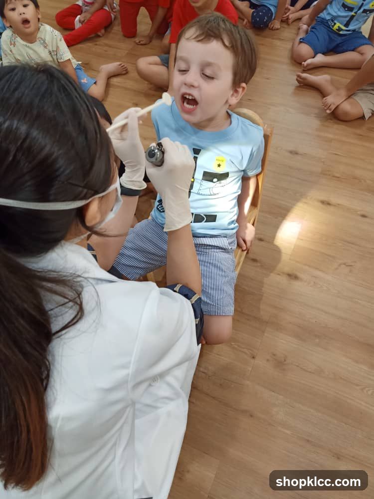 Child undergoing dental examination