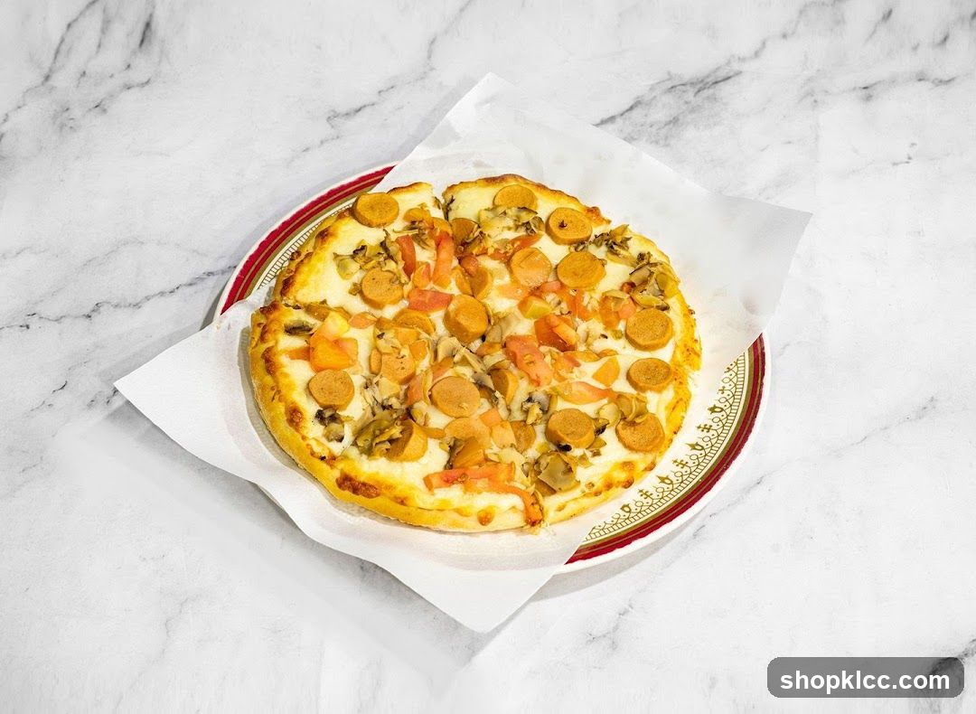 Pizza with Sausage and Mushrooms