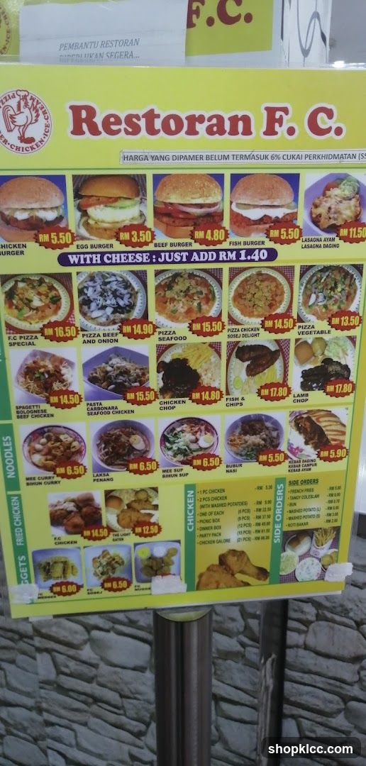 Restoran F.C. Menu