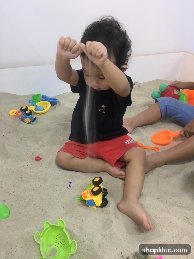 Child playing in a sandbox