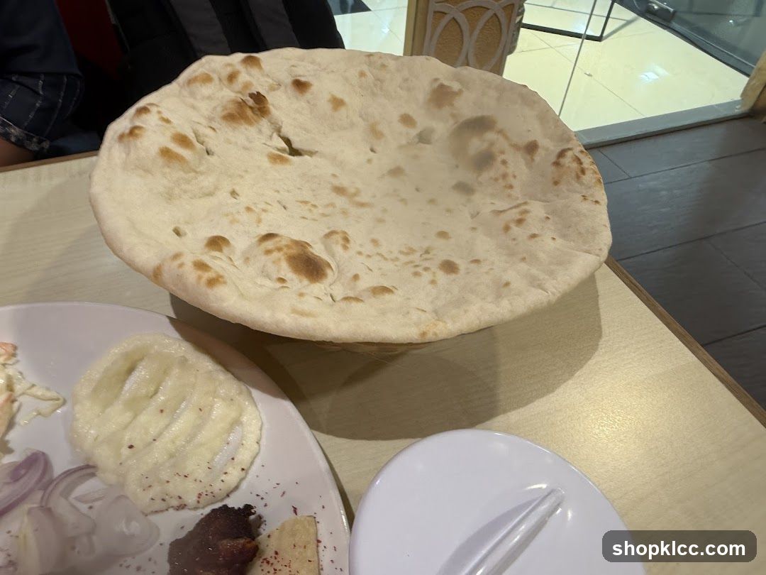 Flatbread with dips and salad
