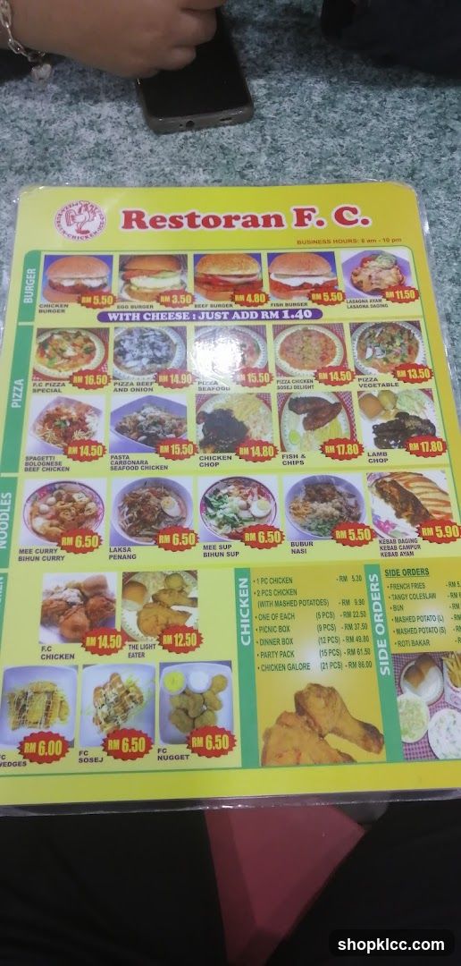 Restoran F. C. Menu