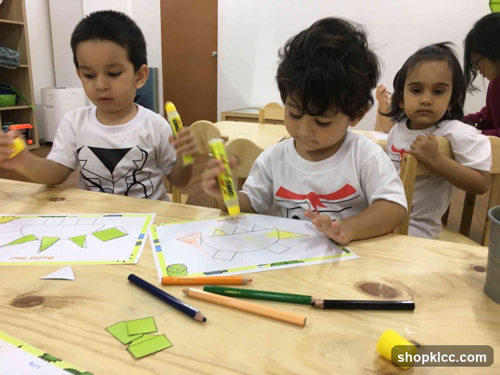 Children doing arts and crafts
