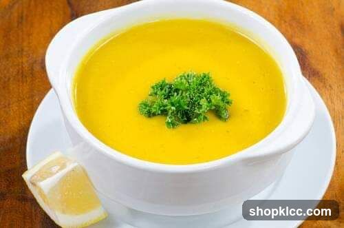 Yellow Soup with Garnish