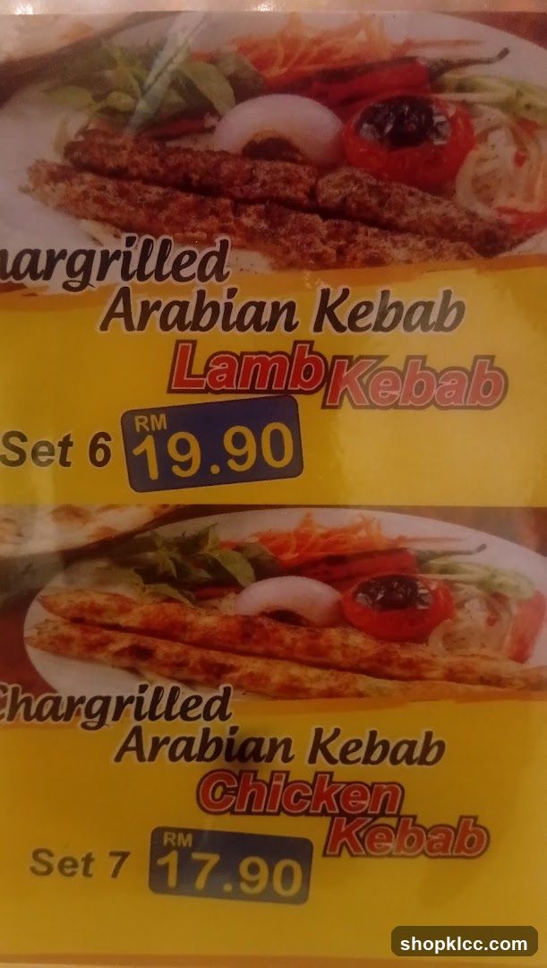 Arabian Kebab Menu