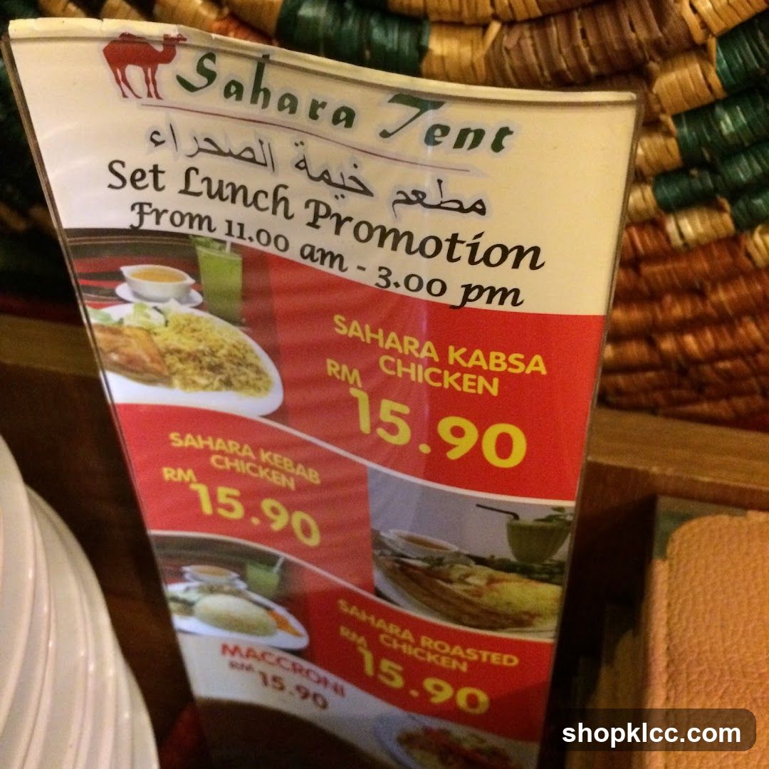 Sahara Tent Set Lunch Promotion