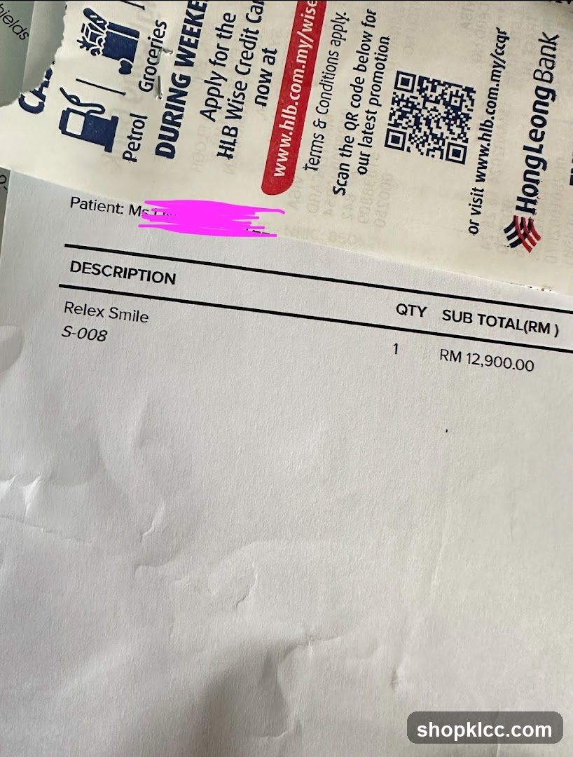 Receipt with Dental Procedure